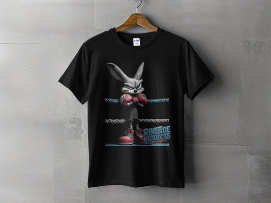 RMA APPAREL Boxing Bunny Wildlife Unisex T-Shirt Sizes S to 5XL T-Shirt - Ringside Addicts White T-Shirt - RMA APPAREL - Roclla Media Apparel Store