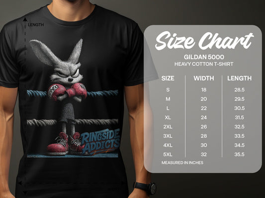 RMA APPAREL Boxing Bunny Wildlife Unisex T-Shirt Sizes S to 5XL T-Shirt - Ringside Addicts White T-Shirt - RMA APPAREL - Roclla Media Apparel Store