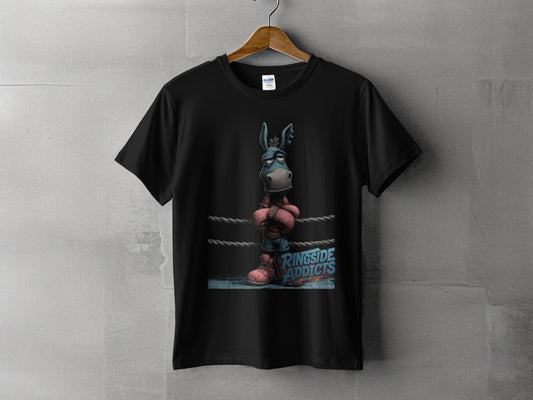 RMA APPAREL Boxing Donkey Sizes S to 5XL Mens Unisex T-Shirt - Ringside Addicts White T-Shirt - RMA APPAREL - Roclla Media Apparel Store