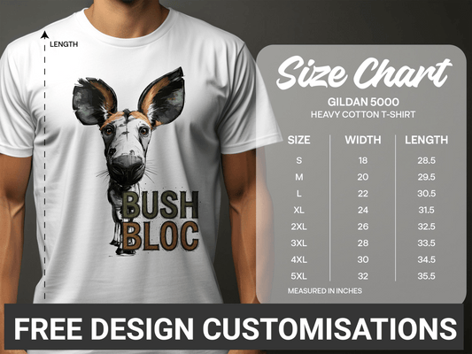 RMA APPAREL Bush Bloc African Wild Dog Unisex T-Shirt Sizes - Bush Block White T-Shirt - RMA APPAREL - Roclla Media Apparel Store