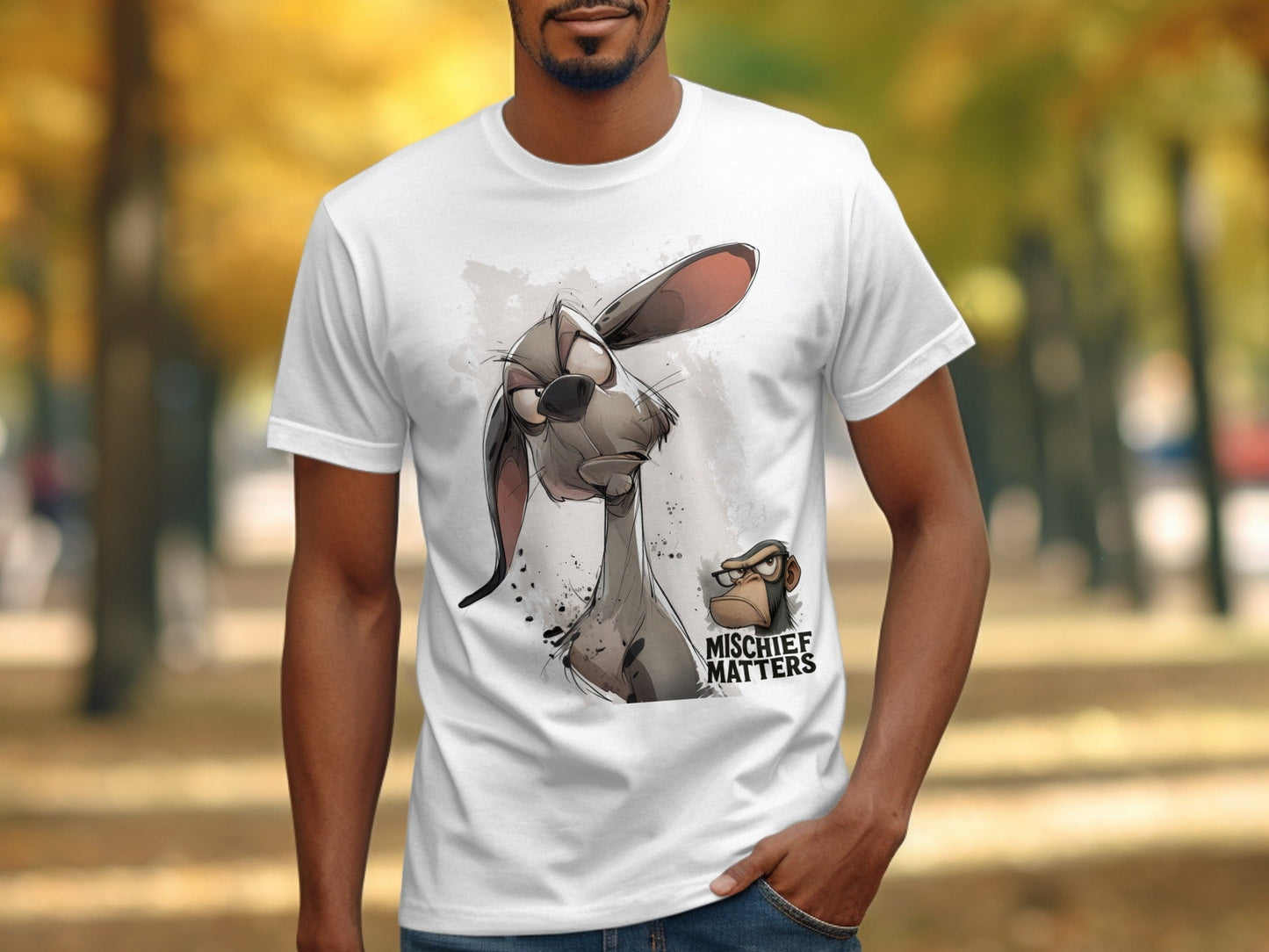 RMA APPAREL Cartoon Dog T-Shirt S - 5XL, Unique Dog Tee, Funny Dog Shirt - Mischief Matters White T-shirt - RMA APPAREL - Roclla Media Apparel Store