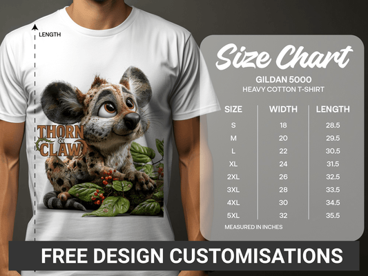RMA APPAREL Cartoon Hyena Thorn Claw Unisex Wildlife T-Shirt - Thorn & Claw White T-Shirts - RMA APPAREL - Roclla Media Apparel Store