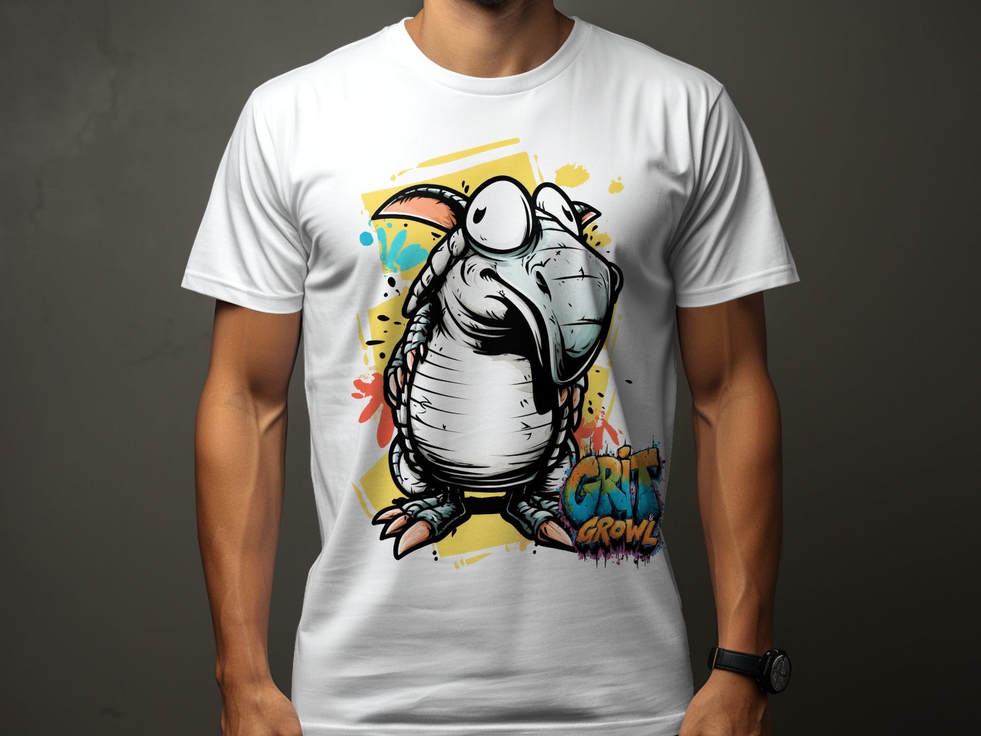 RMA APPAREL Cartoon Wildlife Animal Unisex T-Shirt Sizes - Grit & Growl White T-Shirts - RMA APPAREL - Roclla Media Apparel Store