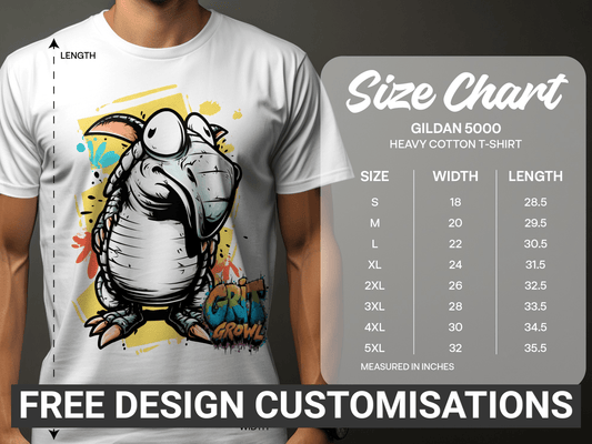 RMA APPAREL Cartoon Wildlife Animal Unisex T-Shirt Sizes - Grit & Growl White T-Shirts - RMA APPAREL - Roclla Media Apparel Store