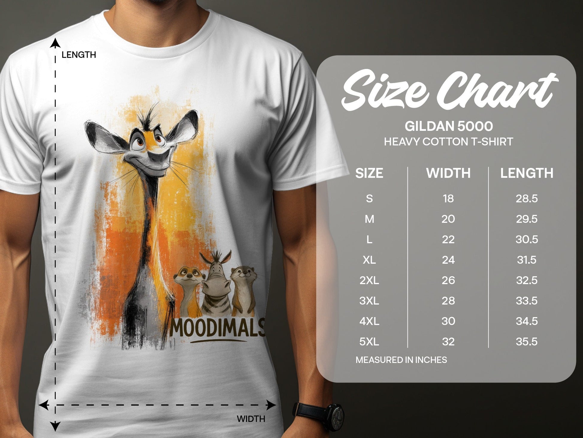 RMA APPAREL Cartoon Wildlife T-Shirt, Animal Tee, Unisex Sizes S - 5XL - Moodimals Unisex T-Shirt - RMA APPAREL - Roclla Media Apparel Store