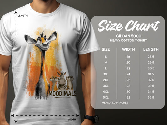 RMA APPAREL Cartoon Wildlife T-Shirt, Animal Tee, Unisex Sizes S - 5XL - Moodimals Unisex T-Shirt - RMA APPAREL - Roclla Media Apparel Store