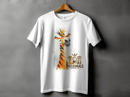 RMA APPAREL Cartoon Wildlife T-Shirt, Giraffe, Zebra, Unisex S - 5XL - Moodimals Unisex T-Shirt - RMA APPAREL - Roclla Media Apparel Store