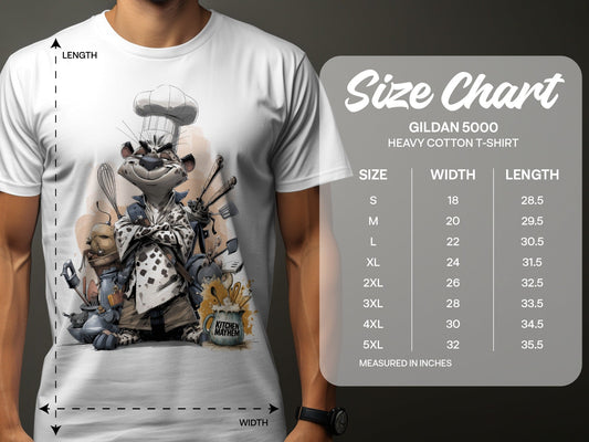 RMA APPAREL Chef Leopard Kitchen Mayhem Unisex T-Shirt Sizes S - 5XL - Kitchen Mayhem White T-Shirt - RMA APPAREL - Roclla Media Apparel Store