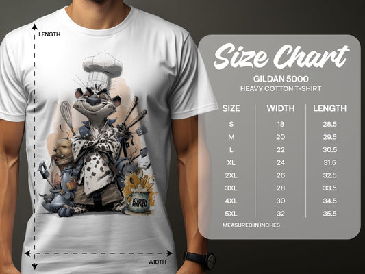 RMA APPAREL Chef Leopard Kitchen Mayhem Unisex T-Shirt Sizes S - 5XL - Kitchen Mayhem White T-Shirt - RMA APPAREL - Roclla Media Apparel Store