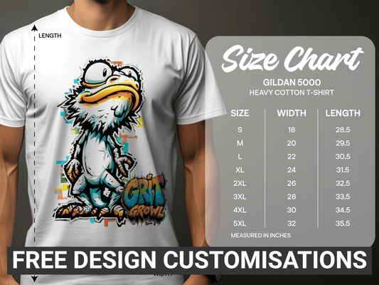 RMA APPAREL Colourful Duck Wildlife Mens Unisex T-Shirt - Grit & Growl White T-Shirts - RMA APPAREL - Roclla Media Apparel Store