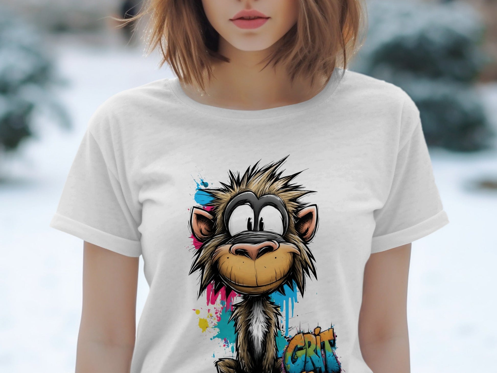 RMA APPAREL Colourful Monkey Unisex T-Shirt Sizes S to 5XL T-Shirt - Grit & Growl White T-Shirts - RMA APPAREL - Roclla Media Apparel Store