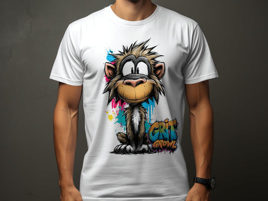 RMA APPAREL Colourful Monkey Unisex T-Shirt Sizes S to 5XL T-Shirt - Grit & Growl White T-Shirts - RMA APPAREL - Roclla Media Apparel Store