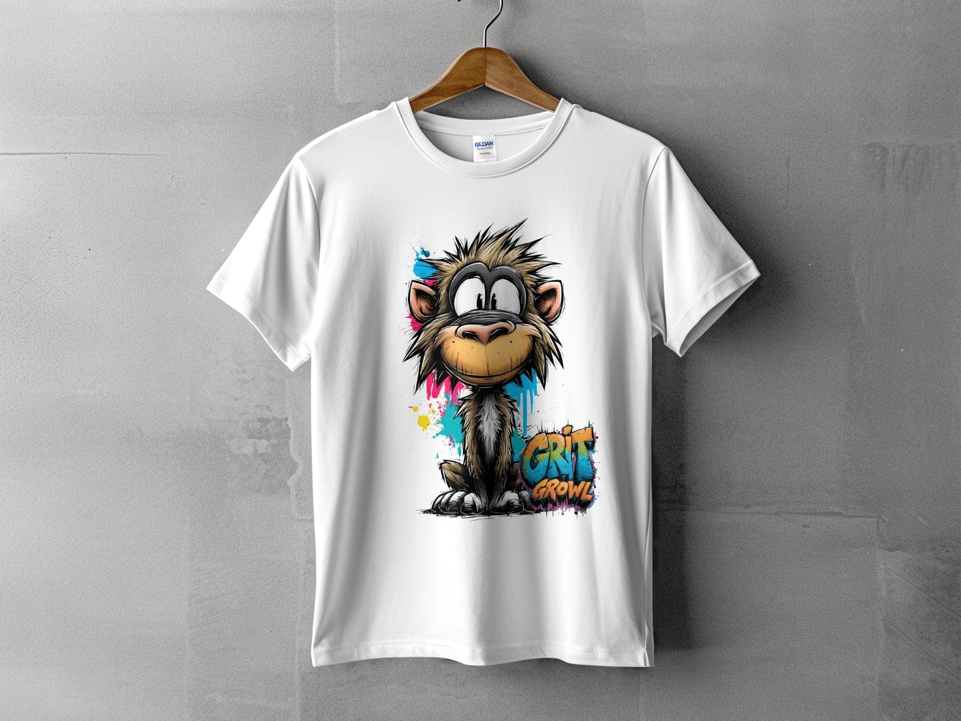 RMA APPAREL Colourful Monkey Unisex T-Shirt Sizes S to 5XL T-Shirt - Grit & Growl White T-Shirts - RMA APPAREL - Roclla Media Apparel Store