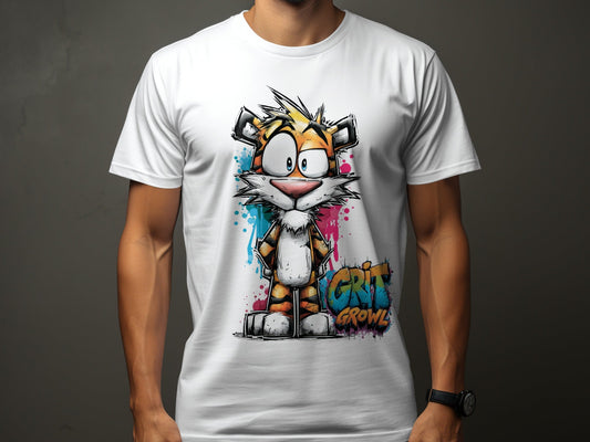 RMA APPAREL Colourful Tiger Unisex T-Shirt Sizes S to 5XL T-Shirt - Grit & Growl White T-Shirts - RMA APPAREL - Roclla Media Apparel Store