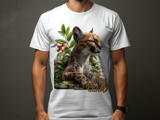 RMA APPAREL Cougar in Nature Unisex T-Shirt Sizes S to 5XL T-Shirt - Thorn & Claw White T-Shirts - RMA APPAREL - Roclla Media Apparel Store