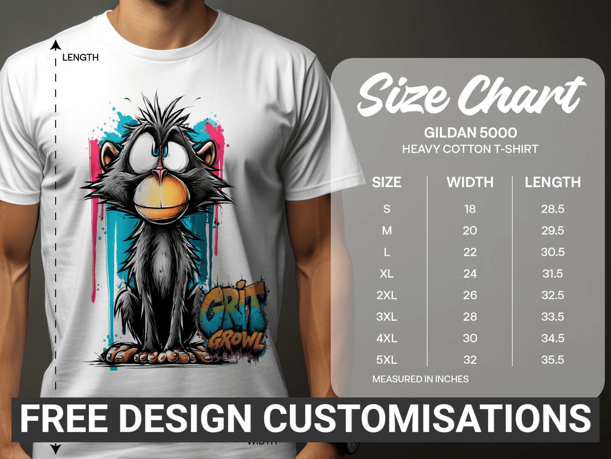 RMA APPAREL Cute Monkey With Colourful Graphic Unisex T-Shirt - Grit & Growl White T-Shirts - RMA APPAREL - Roclla Media Apparel Store