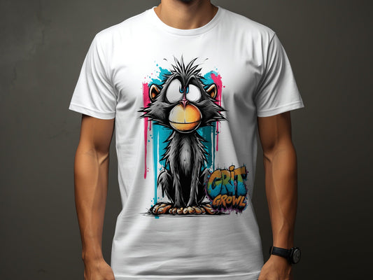 RMA APPAREL Cute Monkey With Colourful Graphic Unisex T-Shirt - Grit & Growl White T-Shirts - RMA APPAREL - Roclla Media Apparel Store