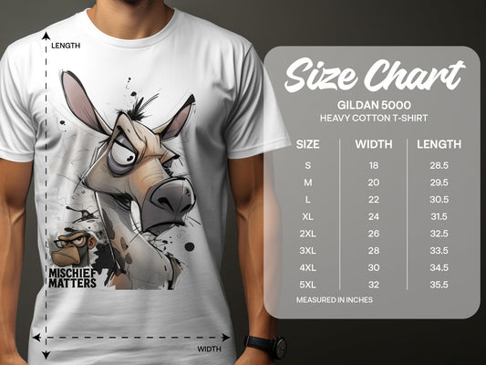 RMA APPAREL Donkey and Monkey T-Shirt, Funny Animal Tee, Sizes S - 5XL - Mischief Matters White T-shirt - RMA APPAREL - Roclla Media Apparel Store