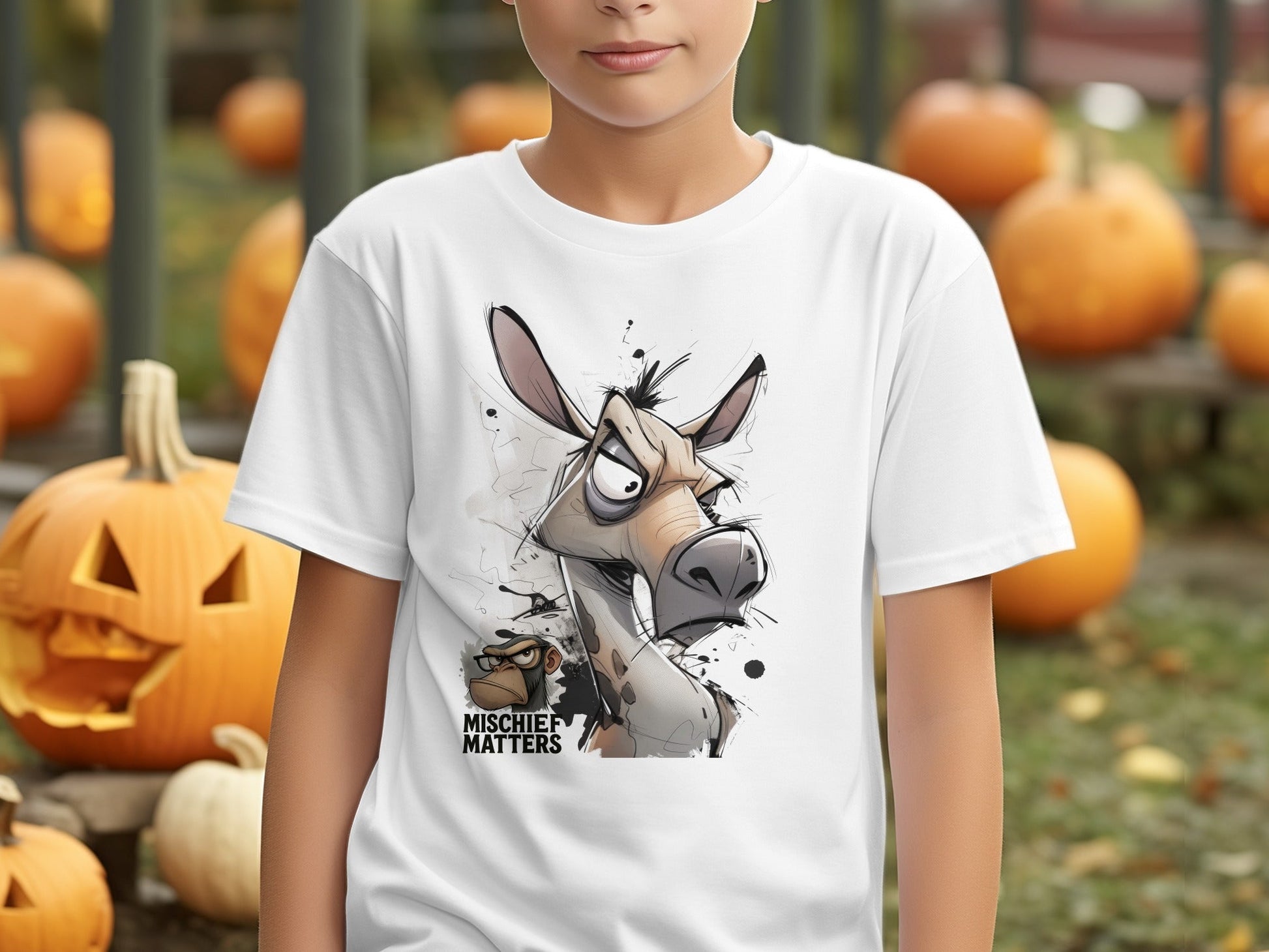 RMA APPAREL Donkey and Monkey T-Shirt, Funny Animal Tee, Sizes S - 5XL - Mischief Matters White T-shirt - RMA APPAREL - Roclla Media Apparel Store