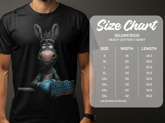 RMA APPAREL Donkey Boxer Wildlife Animal T-Shirt Sizes S - 5XL T-Shirt - Ringside Addicts White T-Shirt - RMA APPAREL - Roclla Media Apparel Store