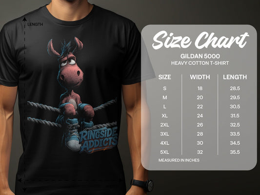 RMA APPAREL Donkey Boxing Ringside Addicts Unisex T-Shirt - Ringside Addicts White T-Shirt - RMA APPAREL - Roclla Media Apparel Store