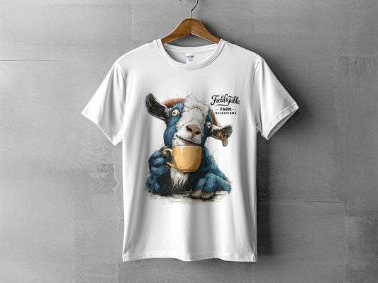 RMA APPAREL Farm Goat Coffee Unisex T-Shirt Sizes S to 5XL T-Shirt - Field&Fable White T-Shirt - RMA APPAREL - Roclla Media Apparel Store