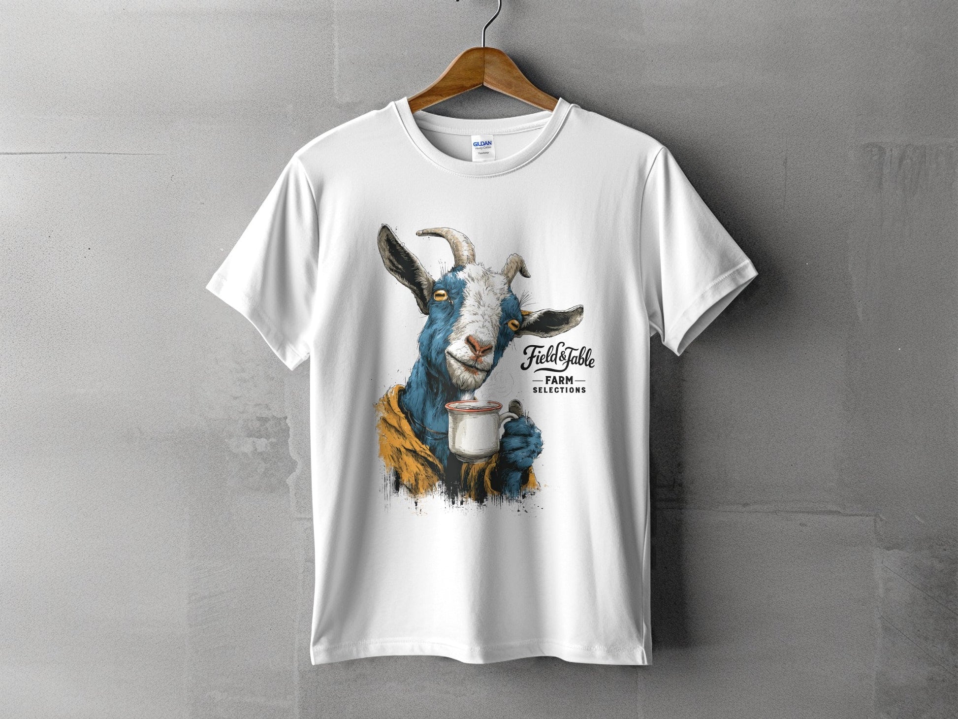 RMA APPAREL Farm Selections Goat Graphic Design T-Shirt - Field&Fable White T-Shirt - RMA APPAREL - Roclla Media Apparel Store