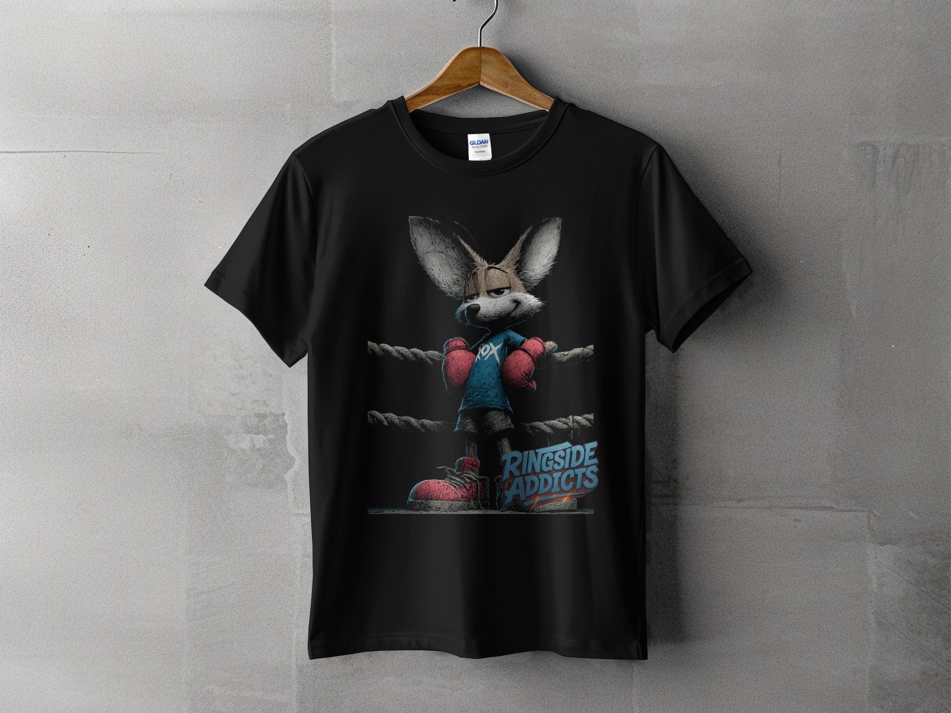 RMA APPAREL Fox Boxing Ringside Addicts Unisex T-Shirt - Ringside Addicts White T-Shirt - RMA APPAREL - Roclla Media Apparel Store