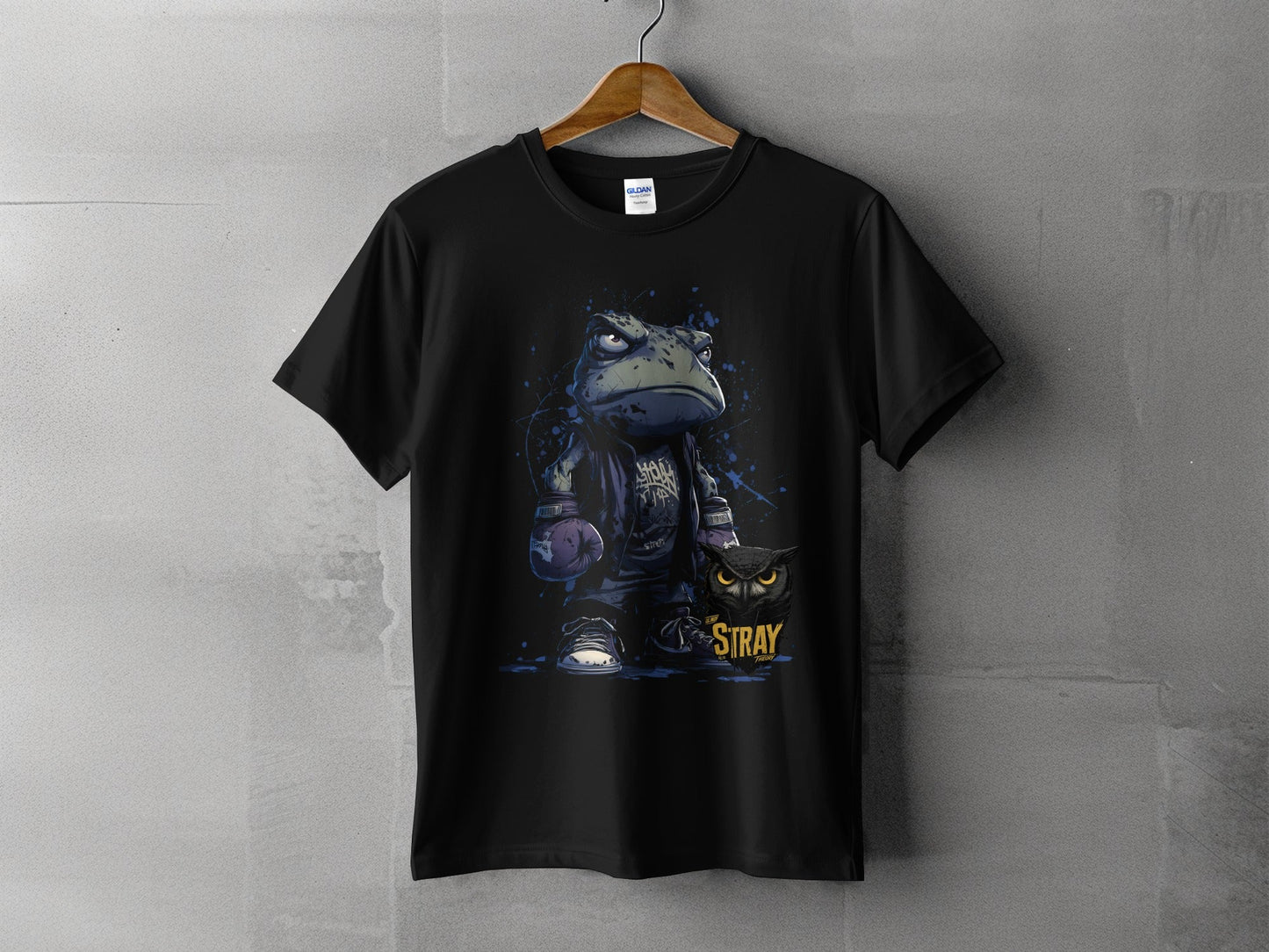 RMA APPAREL Frog Boxer With Owl Unisex Wildlife T-Shirt - Stray Theory White T-Shirts - RMA APPAREL - Roclla Media Apparel Store
