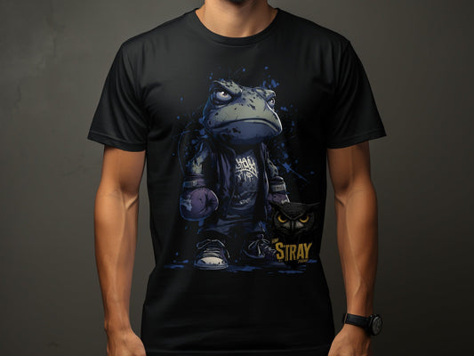RMA APPAREL Frog Boxer With Owl Unisex Wildlife T-Shirt - Stray Theory White T-Shirts - RMA APPAREL - Roclla Media Apparel Store