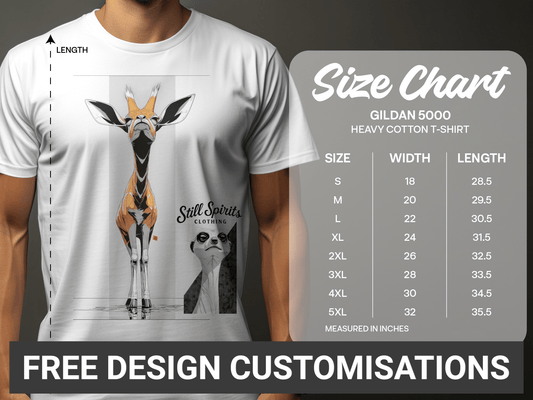 RMA APPAREL Giraffe Meerkat Wildlife Unisex Sizes T-Shirt - Still Spirits White T-Shirt - RMA APPAREL - Roclla Media Apparel Store