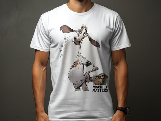 RMA APPAREL Giraffe T-Shirt, Funny Animal Tee, S - 5XL, Unisex Gift - Mischief Matters White T-shirt - RMA APPAREL - Roclla Media Apparel Store