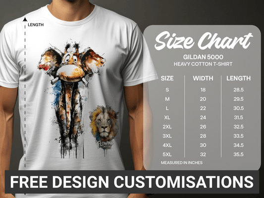 RMA APPAREL Giraffe With Lion Mens Womens Unisex T-Shirt - Flowing Emotions White T-Shirts - RMA APPAREL - Roclla Media Apparel Store