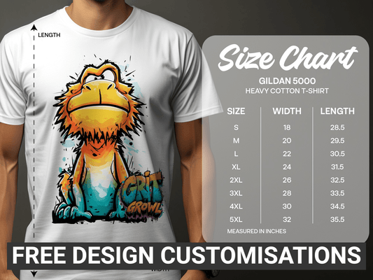 RMA APPAREL Gritty Growl Monster Wildlife Unisex T-Shirt S - 5XL - Grit & Growl White T-Shirts - RMA APPAREL - Roclla Media Apparel Store