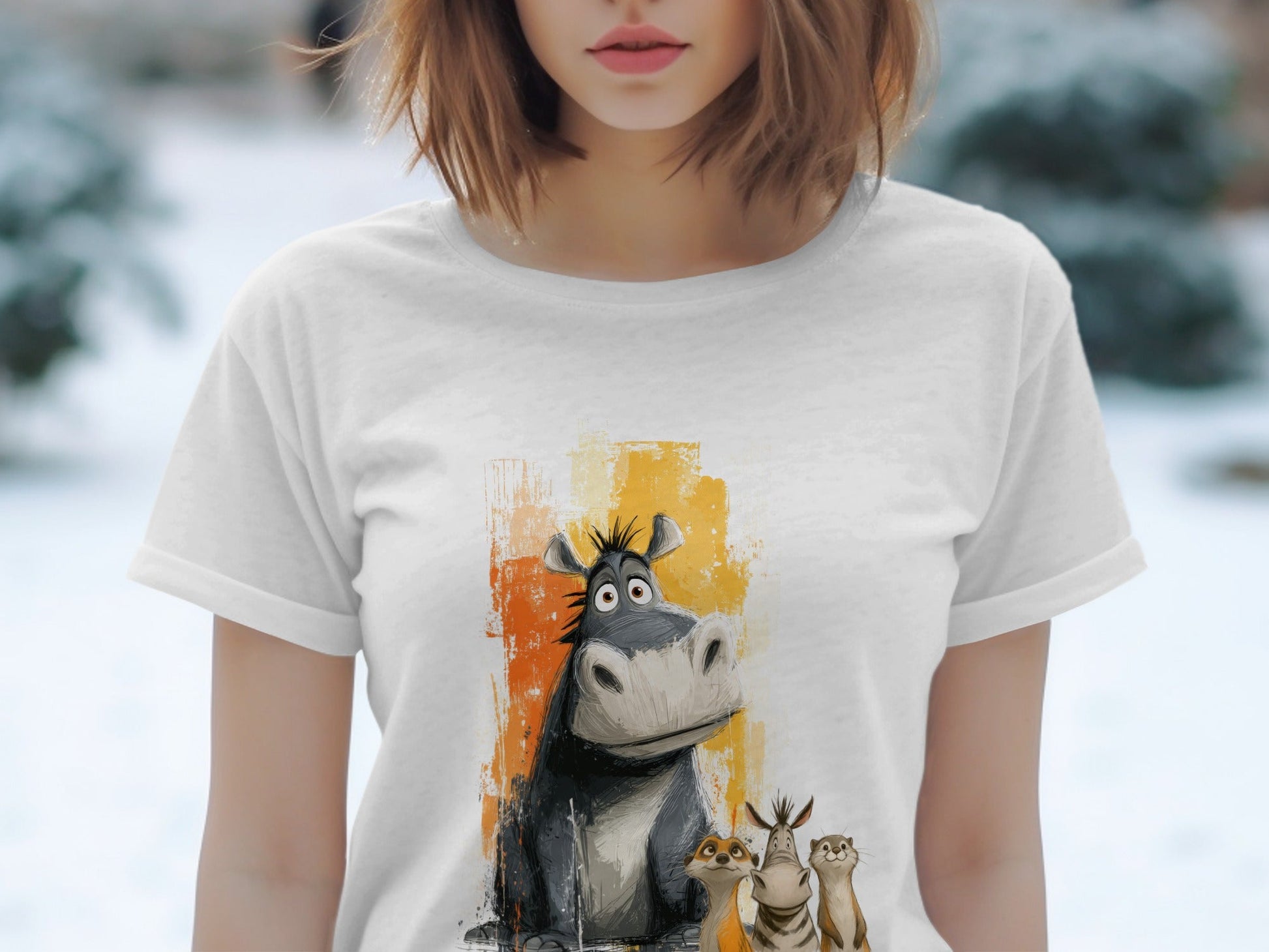 RMA APPAREL Hippo T-Shirt, Meerkat Tee, Zebra Top S - 5XL, Animal Shirt - Moodimals Unisex T-Shirt - RMA APPAREL - Roclla Media Apparel Store