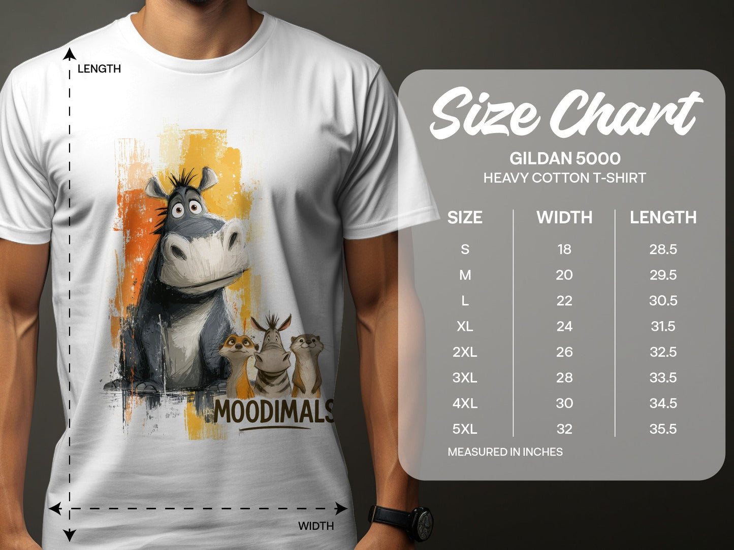 RMA APPAREL Hippo T-Shirt, Meerkat Tee, Zebra Top S - 5XL, Animal Shirt - Moodimals Unisex T-Shirt - RMA APPAREL - Roclla Media Apparel Store