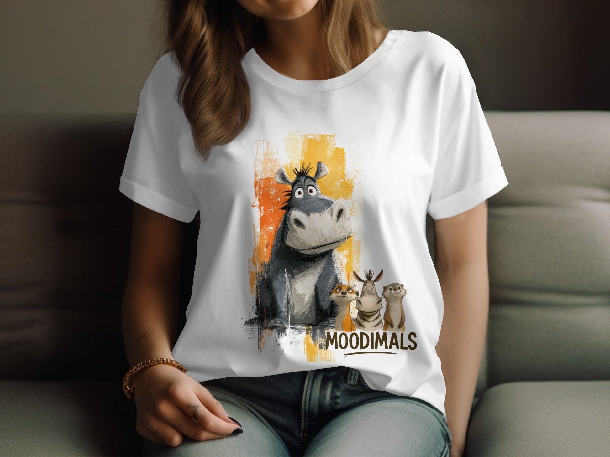 RMA APPAREL Hippo T-Shirt, Meerkat Tee, Zebra Top S - 5XL, Animal Shirt - Moodimals Unisex T-Shirt - RMA APPAREL - Roclla Media Apparel Store
