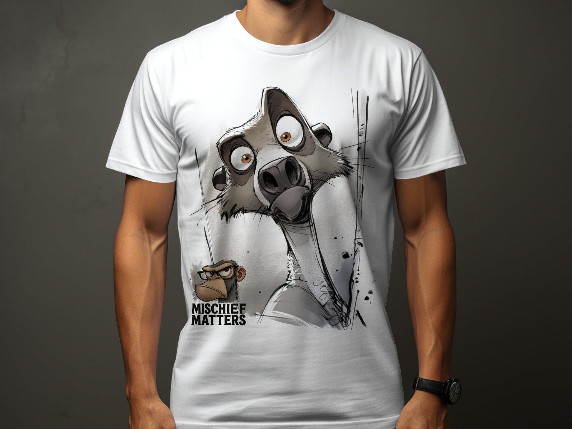 RMA APPAREL Honey Badger T-Shirt, Funny Animal Tee, Unisex Sizes S - 5XL - Mischief Matters White T-shirt - RMA APPAREL - Roclla Media Apparel Store