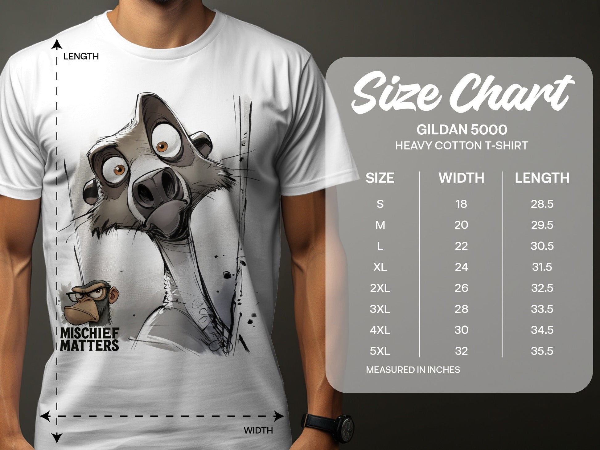 RMA APPAREL Honey Badger T-Shirt, Funny Animal Tee, Unisex Sizes S - 5XL - Mischief Matters White T-shirt - RMA APPAREL - Roclla Media Apparel Store