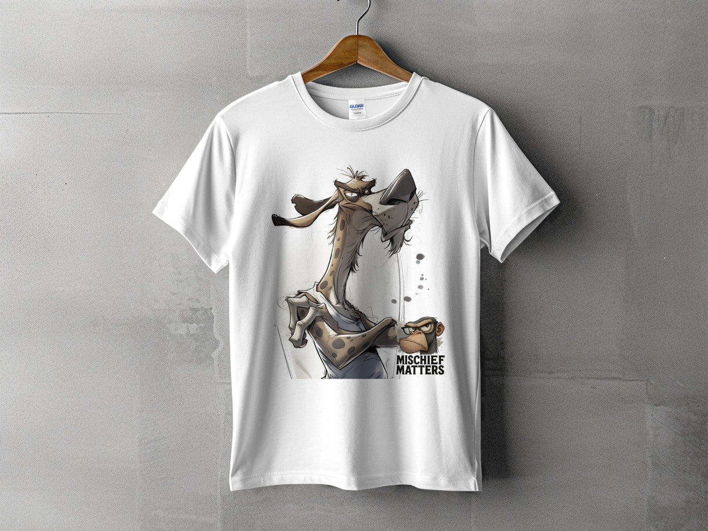 RMA APPAREL Hyena T-Shirt S to 5XL, Cartoon Animal Tee, Unisex T-Shirt - Mischief Matters White T-shirt - RMA APPAREL - Roclla Media Apparel Store