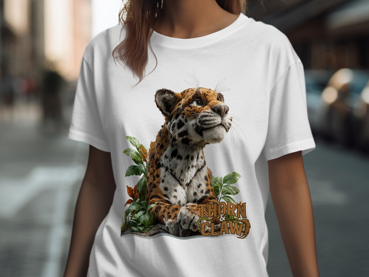 RMA APPAREL Jaguar Wildcat Sizes S - 5XL Unisex T-Shirt - Thorn & Claw White T-Shirts - RMA APPAREL - Roclla Media Apparel Store