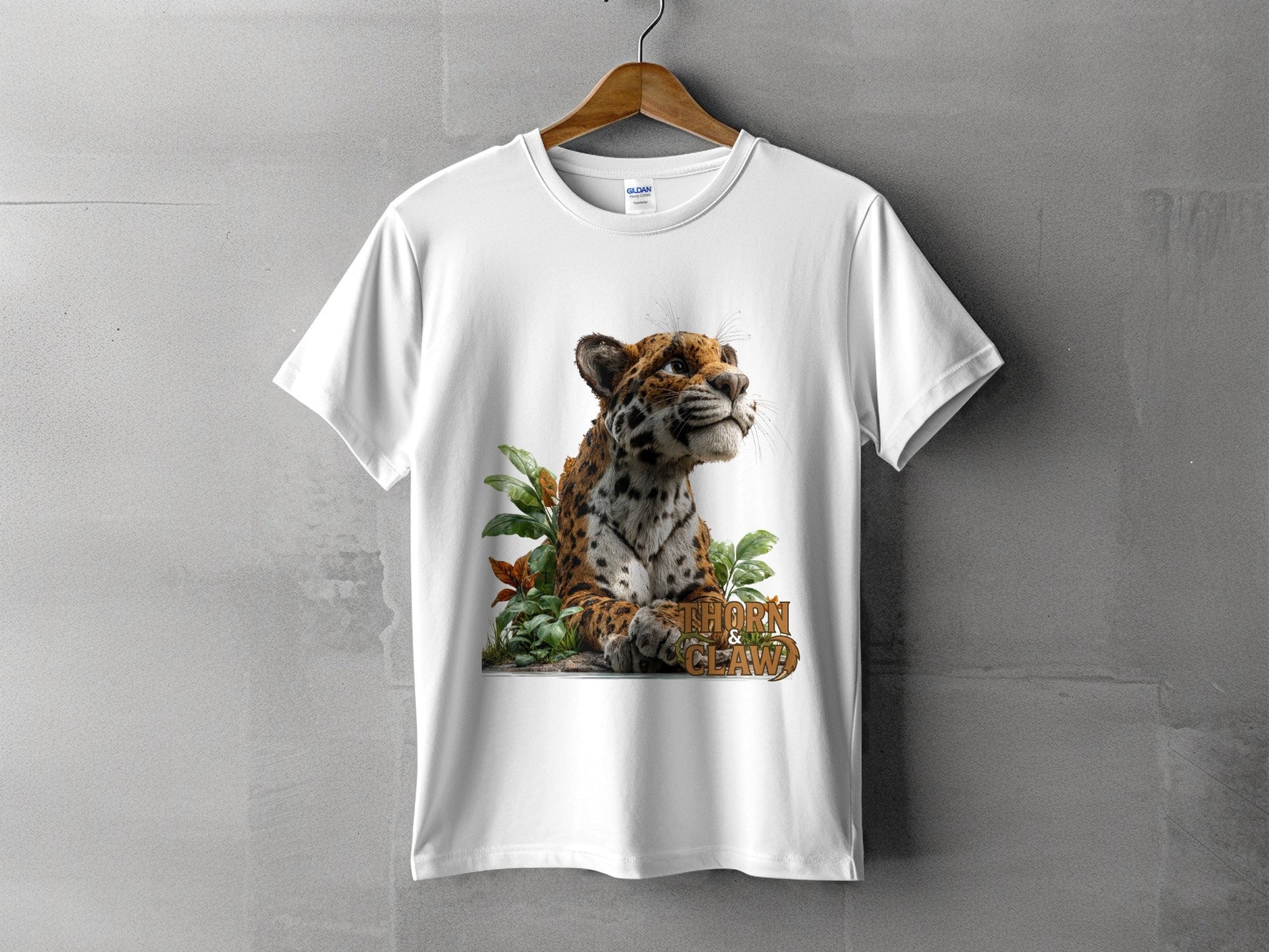 RMA APPAREL Jaguar Wildcat Sizes S - 5XL Unisex T-Shirt - Thorn & Claw White T-Shirts - RMA APPAREL - Roclla Media Apparel Store