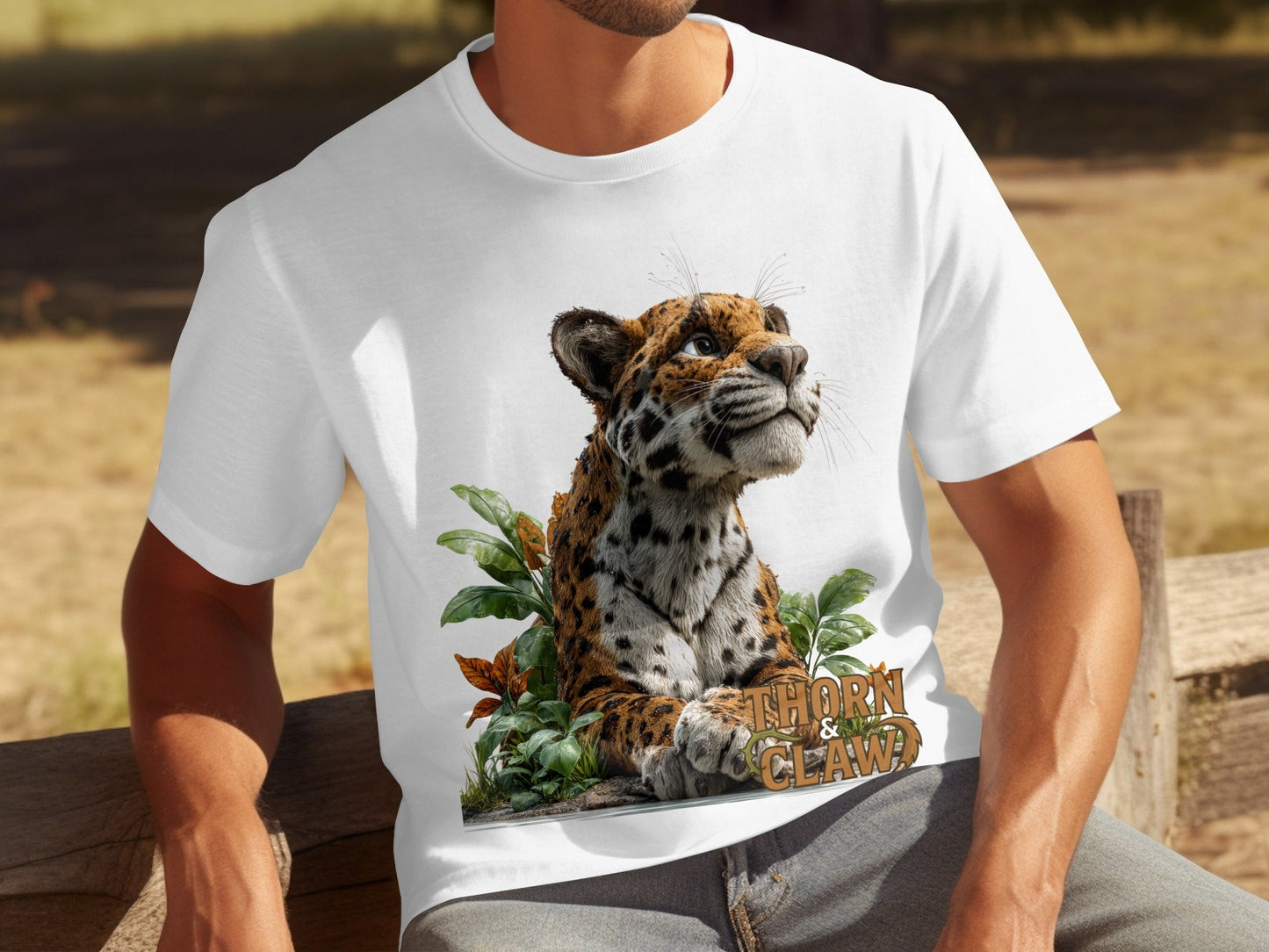 RMA APPAREL Jaguar Wildcat Sizes S - 5XL Unisex T-Shirt - Thorn & Claw White T-Shirts - RMA APPAREL - Roclla Media Apparel Store