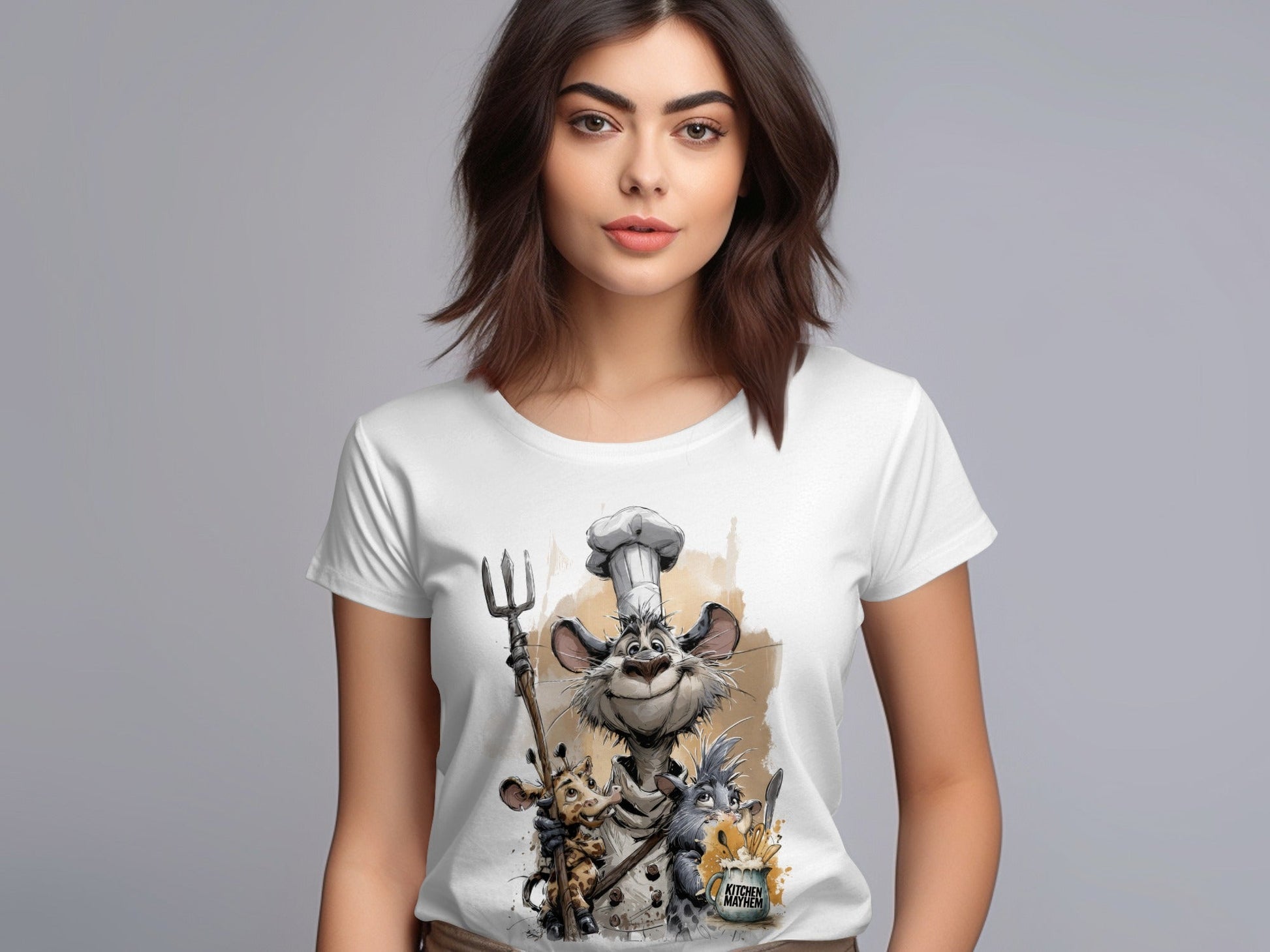 RMA APPAREL Kitchen Mayhem Chef Wildlife Unisex T-Shirt Sizes S - 5XL - Kitchen Mayhem White T-Shirt - RMA APPAREL - Roclla Media Apparel Store