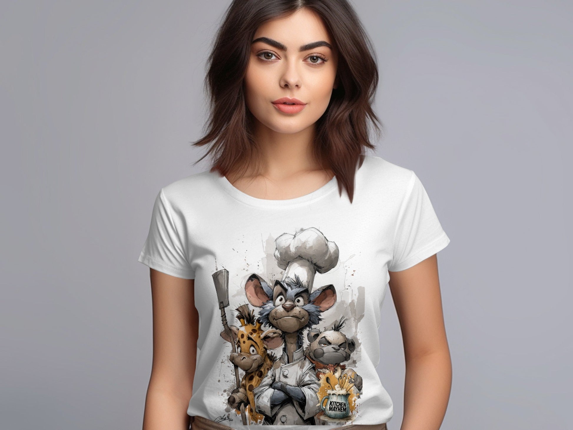 RMA APPAREL Kitchen Mayhem Crew Wildlife Animal T-Shirt S to 5XL - Kitchen Mayhem White T-Shirt - RMA APPAREL - Roclla Media Apparel Store