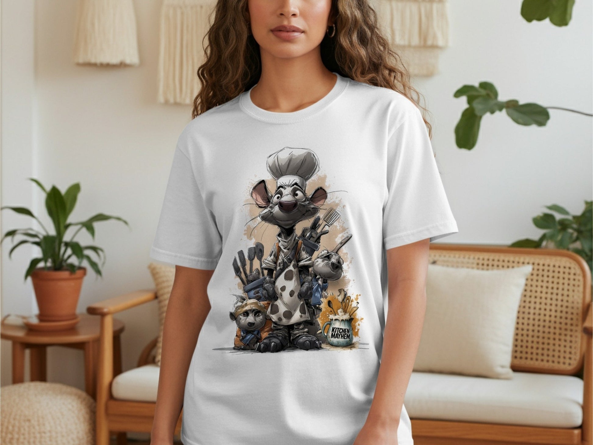 RMA APPAREL Kitchen Mayhem Rodent Chef Wildlife T-Shirt Sizes S - 5XL - Kitchen Mayhem White T-Shirt - RMA APPAREL - Roclla Media Apparel Store