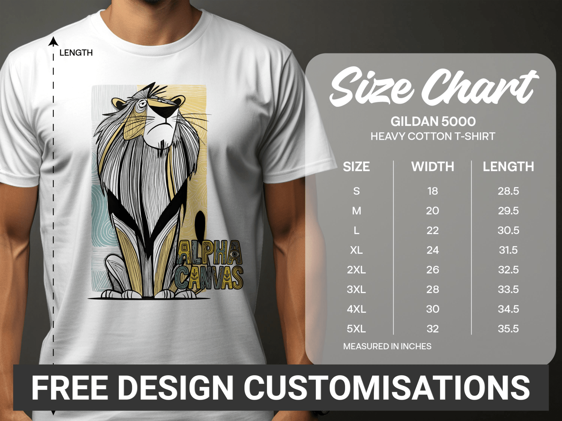 RMA APPAREL Lion Graphic Sizes S to 5XL Wildlife T-Shirt - DFTW - White T-Shirt - RMA APPAREL - Roclla Media Apparel Store