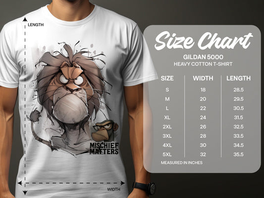 RMA APPAREL Lion T-Shirt, Mischief Matters, Animal Shirt, S - 5XL - Mischief Matters White T-shirt - RMA APPAREL - Roclla Media Apparel Store
