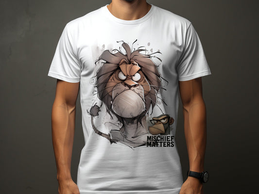 RMA APPAREL Lion T-Shirt, Mischief Matters, Animal Shirt, S - 5XL - Mischief Matters White T-shirt - RMA APPAREL - Roclla Media Apparel Store