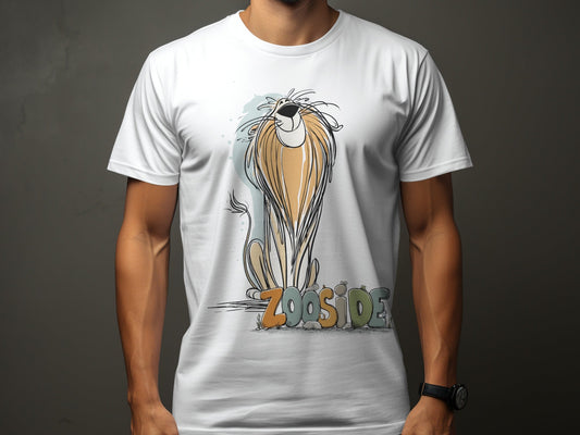 RMA APPAREL Lion Zooside Unisex Sizes S to 5XL Animal T-Shirt - Zooside White T-Shirts - RMA APPAREL - Roclla Media Apparel Store